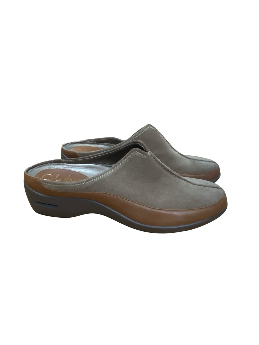 Cole Haan Brown Suede Nike Air Slip-on Clogs Size 8.5